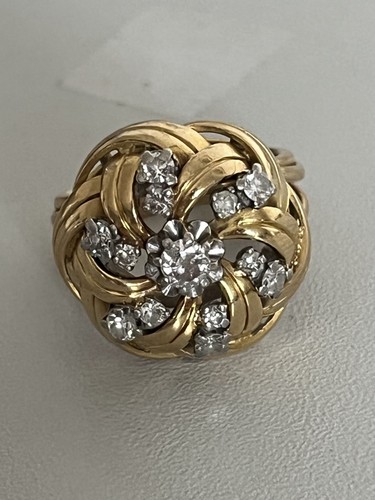 7406 bague dôme vintage or - -,