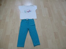 Tee-shirt papillon + legging pantacourt bleu turquoise DPAM Taille 5 ans