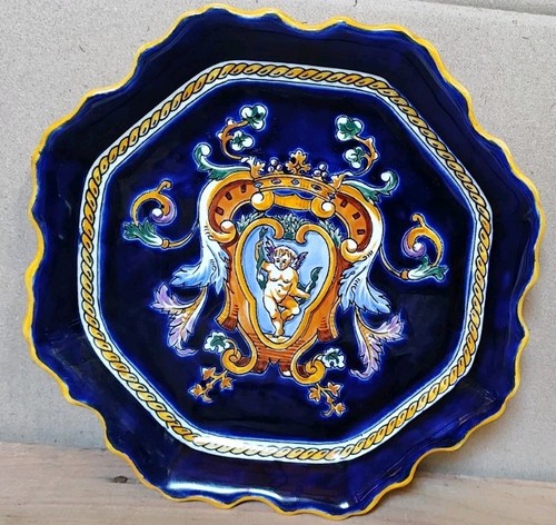 Assiette rebord gien décor - gien,