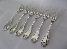 3455*  christofle 6 fourchettes à gateaux modèle vendome