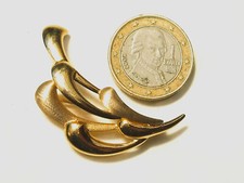 BELLE BROCHE ANCIENNE des années 1980 en OR 9K 375 /1000° avec Poinçon TREFLE