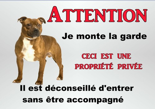 Plaque attention chien - plaque, au