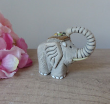 Figurine éléphant argile Artesania Rinconada, éléphant miniature porte bonheur