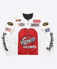 Vanson Leathers White Red