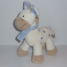 Doudou Girafe Nicotoy  - The Baby Collection - Blanc Bleu