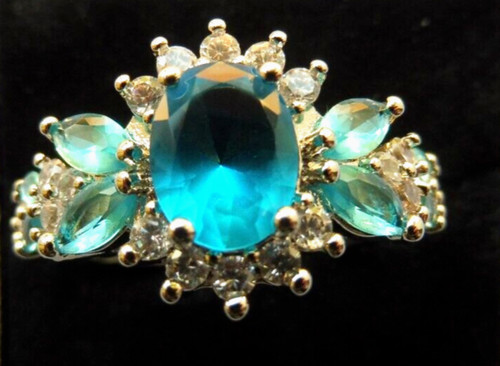 Bague fantaisie topaze centre - bague,