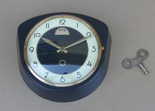 Pendule à clé FFR noir plastique ancienne pendulette horloge cuisine MARCHE