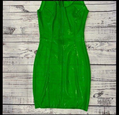 Latex tank sheath dress clear