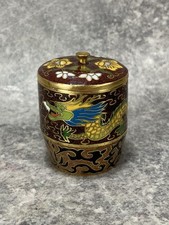 Gu Yi Zhai. Boîte Asiatique Émail Cloisonné Pékin Laiton. Chine. Dragon. 1950