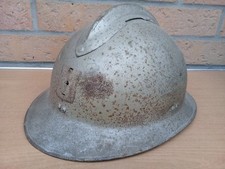 Casque militaire français 1ere/2nd guerre modèle Adrian avec intérieur cuir neuf
