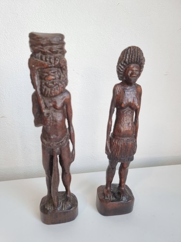 Paire statues bois kanak - de,