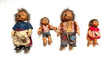 4 figurines Steiff Mecki Micki Macki Mucki hérisson famille poupée