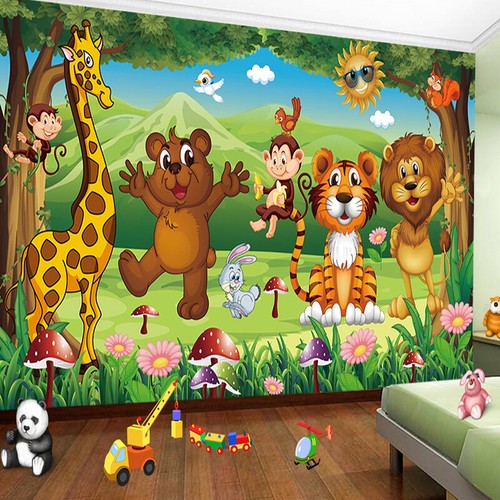 Papier peint motif animaux - peint,