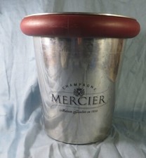 SEAU à rafraichir CHAMPAGNE  MERCIER en aluminium épais,  bourrelet dur bordeaux