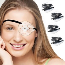 4 pcs cache oeil medical Masque oculaire Transparent asques pour les yeux tra...