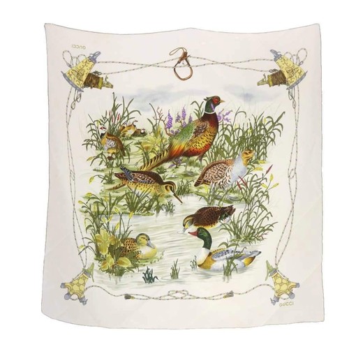 Foulard soie gucci - soie, logo