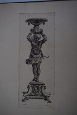 PEQUEGNOT (1819-1878) GRAVURE XIX° ORNEMENT VERSAILLES BAROQUE ART NEGRE VASE