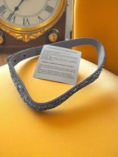 Collier vintage en cuir et cristal Swarovski, style rétro