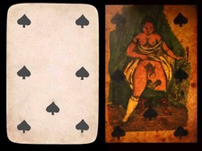 CARTE A JOUER EROTIQUE 1830 / hidden optique optical toy lanterne magique / 259