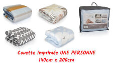 Couette imprimée 1 personne - 140x200cm - 400Gr/M² - Qualité 4 saisons