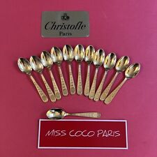 CUILLÈRES MOKA 12 CHRISTOFLE FRANCE VILLEROY DORÉ 10cmTRÈS BEL ÉTAT ARGENTE