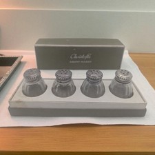 Suite de 4 salières en verre et argent massif – Maison Christofle