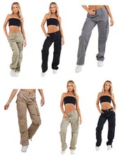 Femmes Combat Coton Extensible Pantalon Cargo Taille Basse Pantalon Taille 4-14