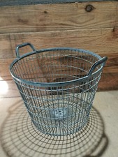 ANCIENNE CORBEILLE A LINGE ou PAPIER EN METAL DECO VINTAGE