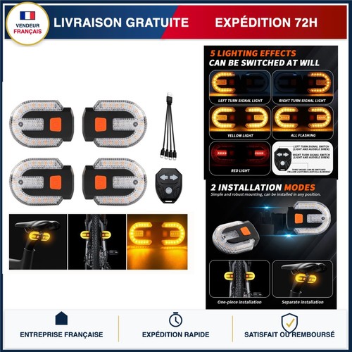 Feu arrière vélo usb - feu,