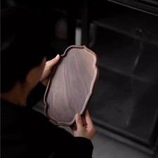 Plateau à thé style chinois en bois de noyer station de brassage à sec taille