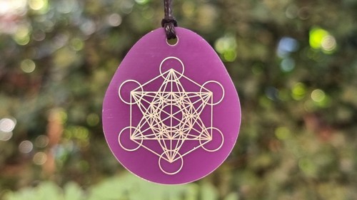 Pendentif fleur vie cube - pendentif,