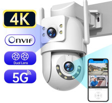 Caméra 4K WiFi 5G Extérieure PTZ Double Objectif  Suivi Auto Vidéosurveillance