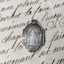 Médaille Religieuse Ancienne Argent Massif Vierge Miraculeuse Avrillé 1830