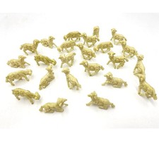Lot de 24 moutons assortis miniatures ivoire 3 x 35 cm en plastique pour crèc...