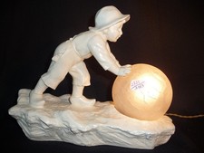 Lampe en régule peint garçonnet par Aristide de RANIERI des années 30/40