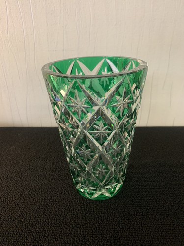 Vase vert overlay cristal - vert,