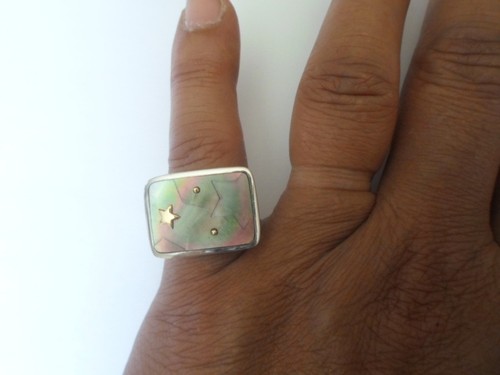 Bague argent massif - en,