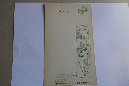 Menu ancien apéritif kermann - menu,
