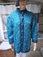 Magnifique Pull Mohair Doublé Bouton D'or tricoté Main    taille 38 / 40  Neuf