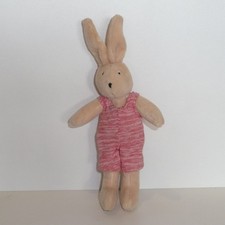 Doudou Lapin Moulin Roty - Petit modèle - Salopette rayé