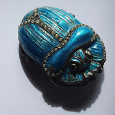 ANCIEN Broche argent email Scarabee Sterling Silver Enamel Beetle Brooch ANTIQUE
