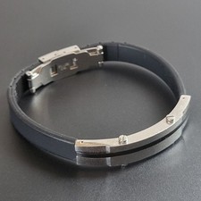 Bracelet Gourmette Homme Marque Lotus en Acier et Caoutchouc