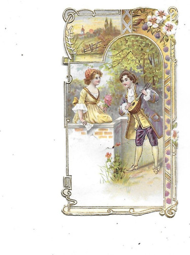 Ancien chromo pub - ancien, gaufré