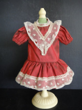 Robe en soie rouge pour poupée LOULOTTE 24cm (8-9" doll) -Famille de BLEUETTE