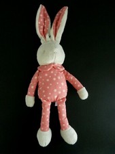 *. DOUDOU PELUCHE KLORANE LAPIN GRIS ROSE ETOILES ETAT NEUF*