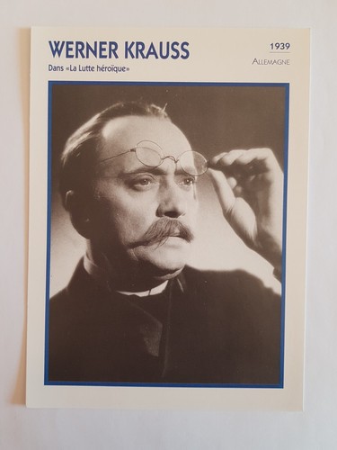 Werner krauss dans lutte - krauss,
