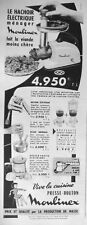 PUBLICITÉ DE PRESSE 1959 LE HACHOIR ÉLECTRIQUE MÉNAGER MOULINEX MOULIN A CAFÉ