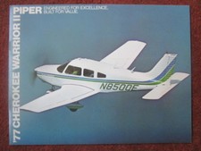 12/1976 BROCHURE PUBLICITAIRE PIPER AIRCRAFT CHEROKEE WARRIOR II AVION FLUGZEUG