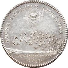 H3887 Rare Jeton Louis XV 1770 Secretaires du Roi Abeilles Argent SUP AU