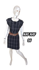 Naf Naf Taille 36  Superbe robe sans manches grise et noire